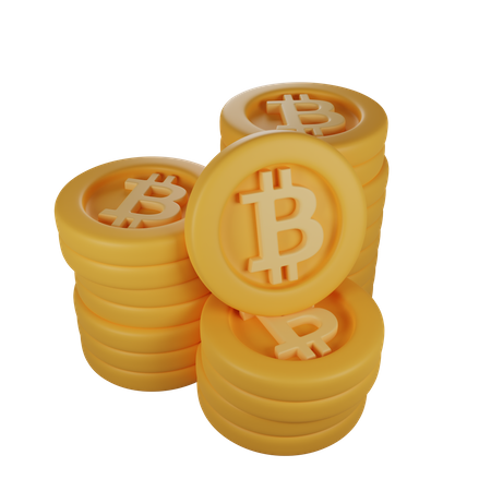 Bitcoin Stock 3D Illustration