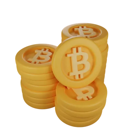 Bitcoin Stock  3D Illustration