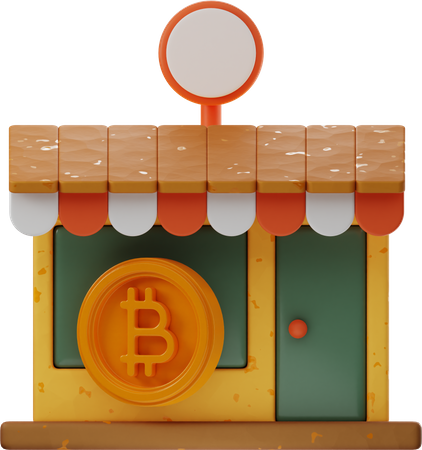 Bitcoin Store  3D Illustration