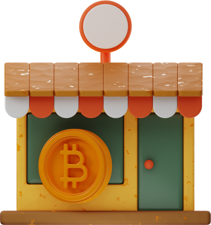 Bitcoin Store 3D Illustration
