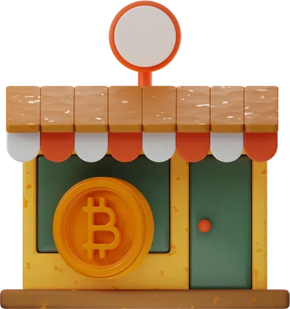 Bitcoin Store  3D Illustration