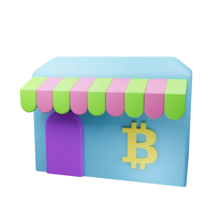 Cryptocurrency Bitcoin Market 3D Icon