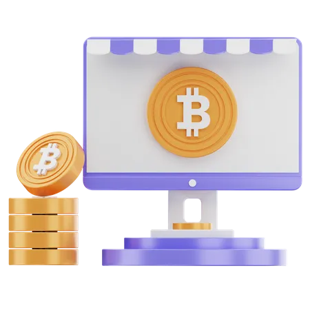 Bitcoin Store 3 D Illustration 3D Icon