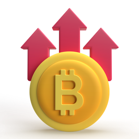 Bitcoin arriba  3D Icon