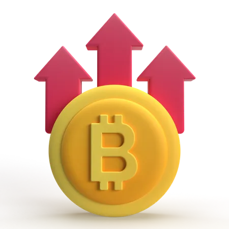 Bitcoin arriba  3D Icon