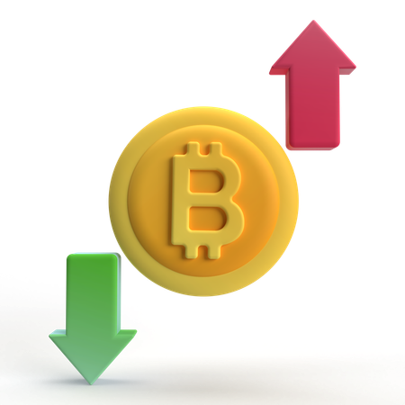 Bitcoin sube y baja  3D Icon