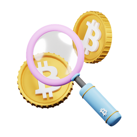 Bitcoin-Suche  3D Icon