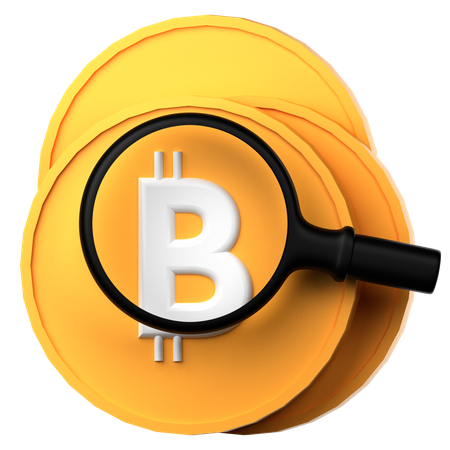 Bitcoin-Suche  3D Icon