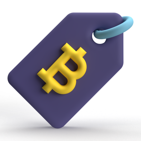 Bitcoin Tag  3D Icon