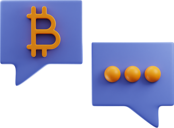 Bitcoin Talking 3D Illustration