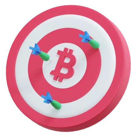 Bitcoin Target Investment 3 D Crypto Icon Illustration 3D Icon