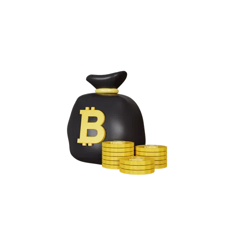 Bitcoin-Tasche  3D Illustration