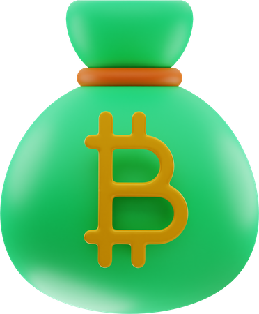 Bitcoin-Tasche  3D Illustration