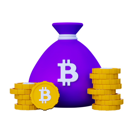 Bitcoin-Geldsack  3D Icon