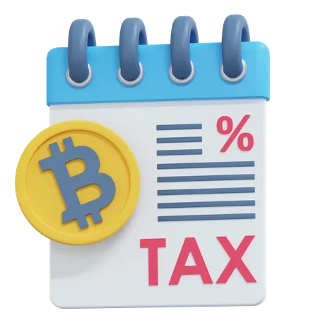 Bitcoin Tax Document 3 D Crypto Icon Illustration 3D Icon