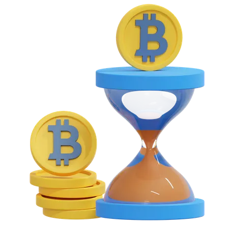 Bitcoin Investment Time 3 D Crypto Icon Illustration 3D Icon