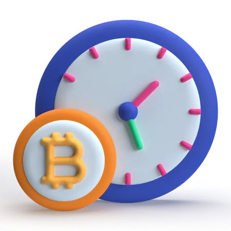 Minuterie Bitcoin  3D Icon