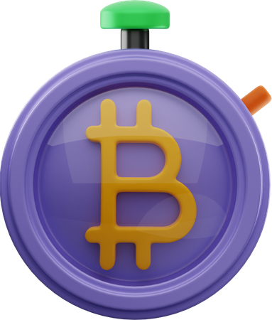 Bitcoin Timer  3D Illustration