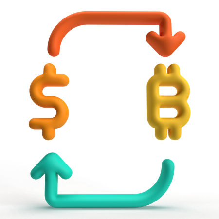 Bitcoin To Dollar  3D Icon