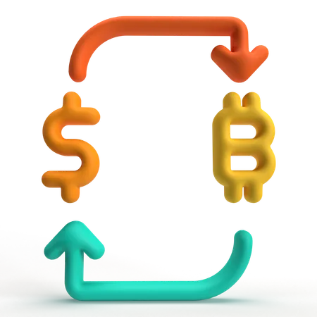 Bitcoin To Dollar  3D Icon