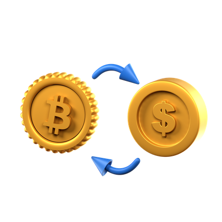 Bitcoin to Dollar Convert  3D Icon