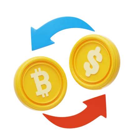 Bitcoin to dollar exchange  3D Icon