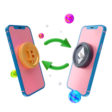 Bitcoin To Ethereum App  3D Icon