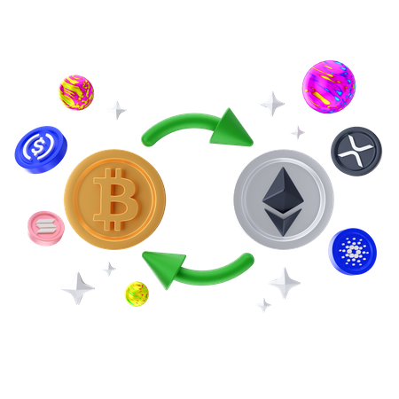 Bitcoin To Ethereum Swap  3D Icon