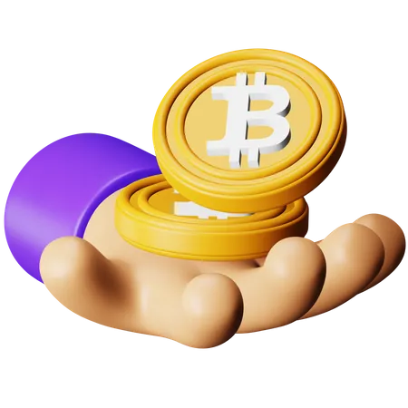 Bitcoin Token  3D Icon