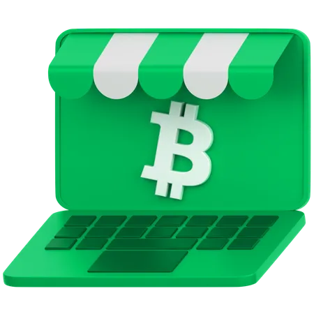 3 D Icon Of A Laptop Shopping With Crypto Btc 3D Icon