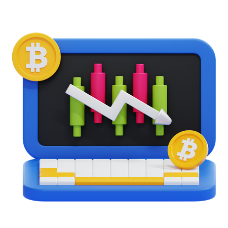 Bitcoin Trade Loss  3D Icon