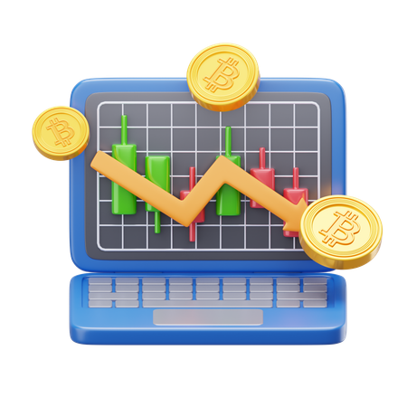 Bitcoin Trade Loss  3D Icon