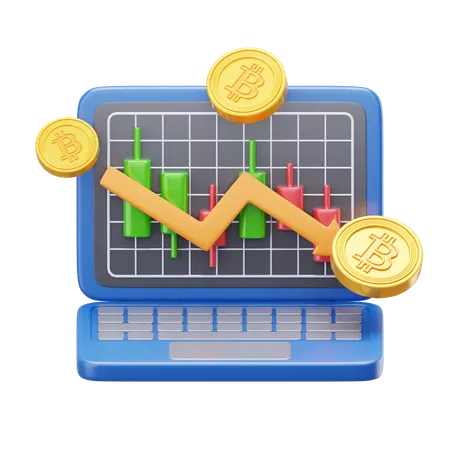 Bitcoin Trade Loss  3D Icon