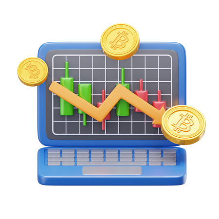 Bitcoin Trade Loss  3D Icon