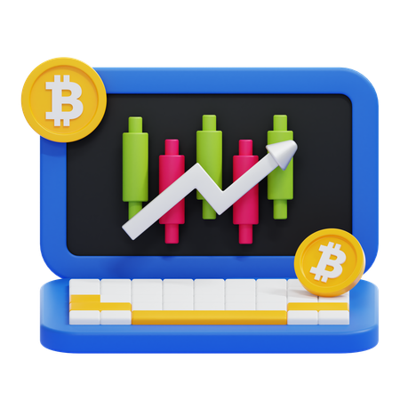 Bitcoin Trade Up  3D Icon