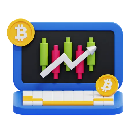 Bitcoin Trade Up  3D Icon