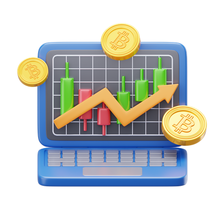 Bitcoin Trade Up  3D Icon