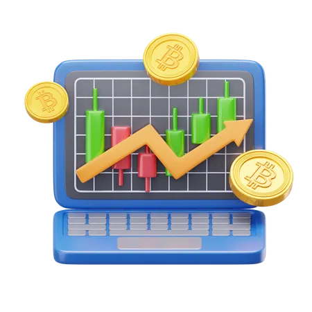 Bitcoin Trade Up  3D Icon