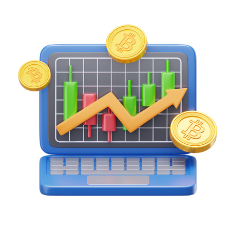 Bitcoin Trade Up  3D Icon