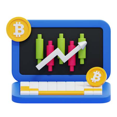 Bitcoin Trade Up  3D Icon