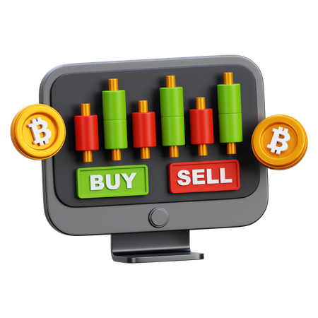 Bitcoin Trading  3D Icon