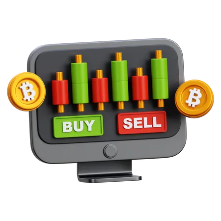 Bitcoin Trading  3D Icon