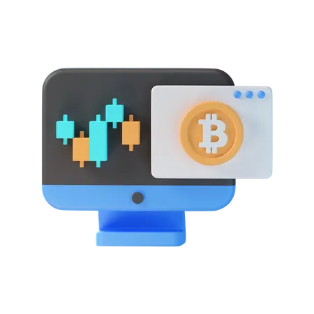 Bitcoin Trading  3D Icon