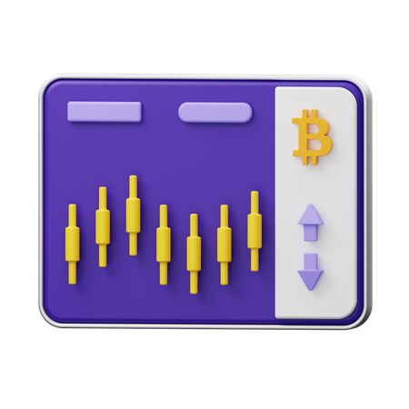 Bitcoin Trading 3D Illustration