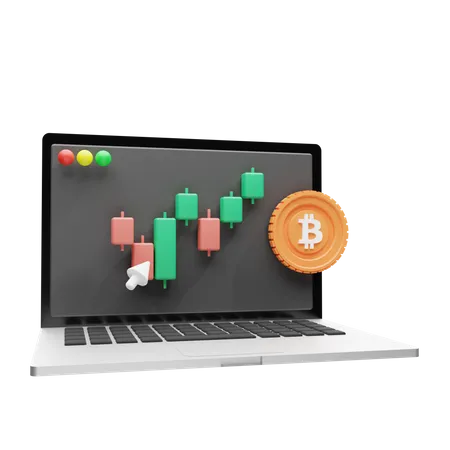 Bitcoin trading  3D Illustration