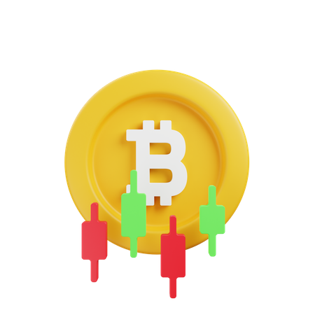 Bitcoin Trading 3D Illustration