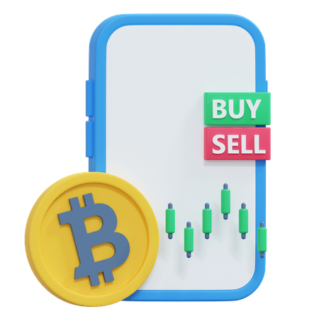 Bitcoin Trading App  3D Icon