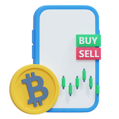 Bitcoin Trading App  3D Icon