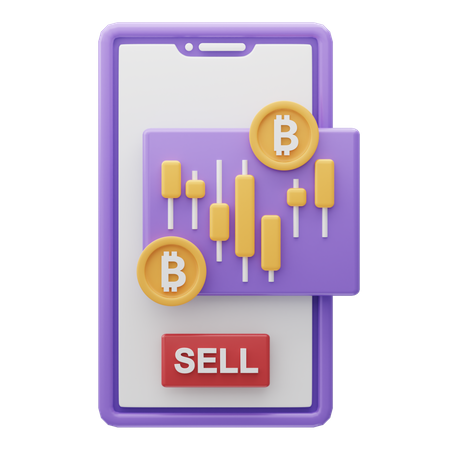 Bitcoin trading app  3D Icon