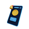 bitcoin smartphone 3d illustration